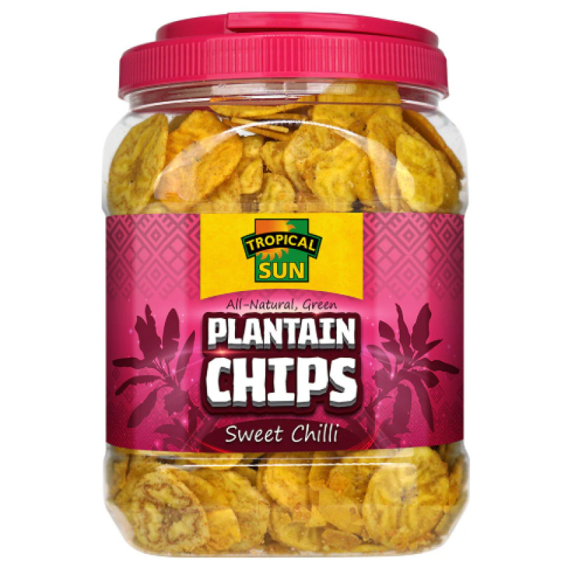 Tropical Sun plantain chips (sweet chilli, all flavours)