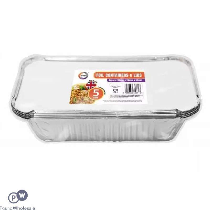 Prima Foil Containers with Lids 184x197x48mm
