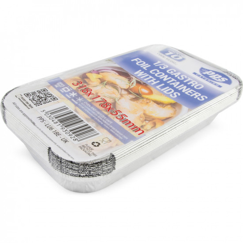 Gastro Foil Containers with Lids 318x178x55mm