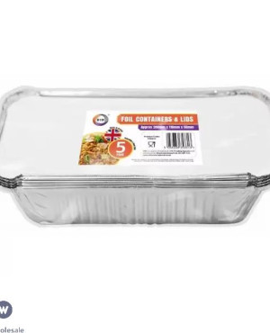 Prima Foil Containers with Lids 184x197x48mm
