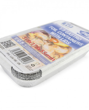 Gastro Foil Containers with Lids 318x178x55mm